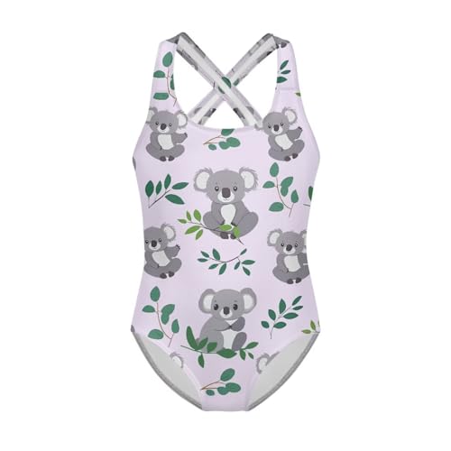 Image of Girls One Piece Swimsuits Teens Sleeveless Back Cross Strap Bathing Suit Kids Quick Dry Cute Beach Swimwear(5-14)