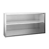  GGM Gastro  WOK188  Edelstahl Wandhängeschrank PREMIUM - 1800x400mm - ohne Schiebetür - 800mm hoch