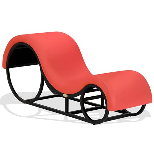 Tantra Yoga Sillon Ergonomico de Relajacion 50 cm de Ancho con Estructura Metálica, Sofa Ideal para Meditación, Estiramientos, Bienestar en el Hogar y Mucho mas (Rojo)
