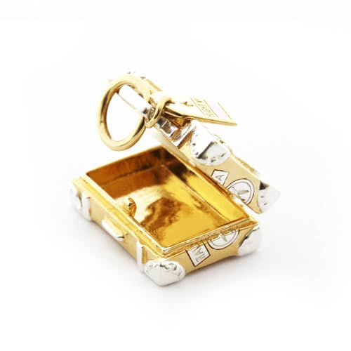 Two-tone Vintage Suitcase Travel Charm with Stickers2