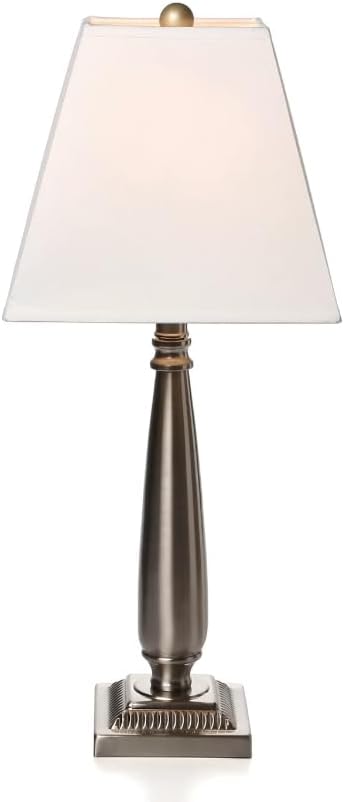 Lámpara de Mesa Cepillado Níquel con Pantalla Blanca Juego de 2 miniatura 5