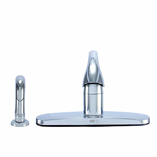 Wmf-8348Z-Cp - Hybrid Metal Deck Kitchen Sink Faucet Single Handle, Ceramic Cartridge With Side Spray (Chrome Finish) #TOP3