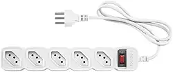 Protetor Eletrônico Filtro de Linha com 5 Tomadas EPE 205 + Branco Intelbras