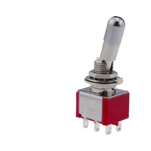 Interruptor de palanca para montaje en chasis con bloqueo de domo de 6,35 mm T8011