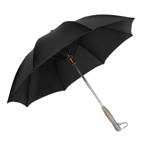 Paraguas de refrigeración con ventilador, paraguas de enfriamiento portátil, sol y lluvia para golf, caminar, playa, uso en verano, Negro, Battery type