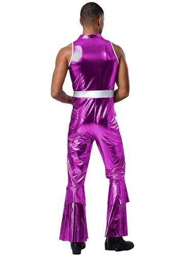 Costumes de danse disco retro hommes combinaison evasiee Lejafay - 2