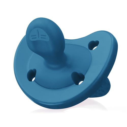 Image of Chicco PhysioForma Luxe Orthodontic Pacifier for Babies 16-24 Months, One-Piece 100% Soft Silicone, Supports Breathing, Textured Shield & Handle, Sterilizing Case, BPA Free, 2-Pack, Ocean Blue