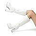 DREAM PAIRS Women's Platform Heeled Knee High Boots, Long Chunky Tall Gogo Boots for Fall,Size 8,White-Pat,SDKB2306W