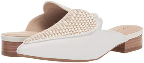 Cole Haan Women's Piper Mule, Ivory Leather/Raffia/Light Natural Stack/Medium Gum Outsole, 7 | Image 6