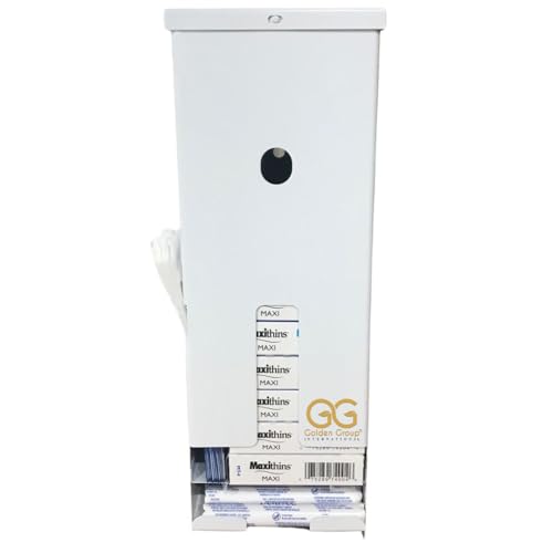 Image of GG Golden Group INTERNATIONAL, Dual Tampon /Pad Dispenser, durable white steel, free vending