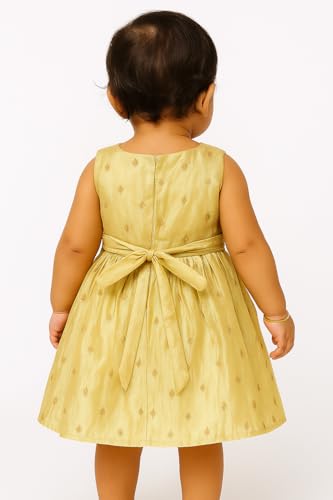 Image of TotzTouch Baby Girls Party Dress | Sleeveless Dress with Embroidered Belt for Birthday Baby Stylish Dress
