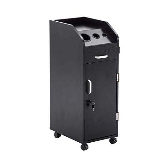 BarberPub Friseurwagen Kosmetikwagen Arbeitswagen Rollwagen Bedienungswagen (Schwarz)