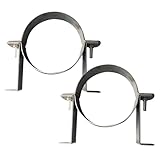 Hyuetrsa 2 Pcs 6 Inch B Vent Wall Strap Pipe Bracket Clamp Chimney Adjustable Wall Strap Round Gas Vent Pipe Strap, Silver