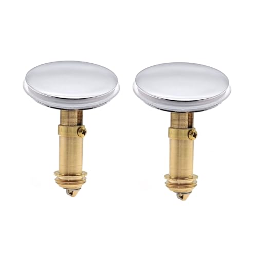 La confezione include: 2 tappi di scarico a scatto per bagno e cucina. Il diametro di questo tappo per lavabo è di 3,78 cm. Questo tappo a molla per lavello è adatto per fori di scarico del bacino da 38 mm.