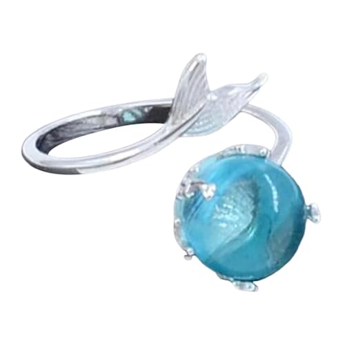 Bague queue de sirène cristal bleu, le bijou ajustable idéal pour vos soirées