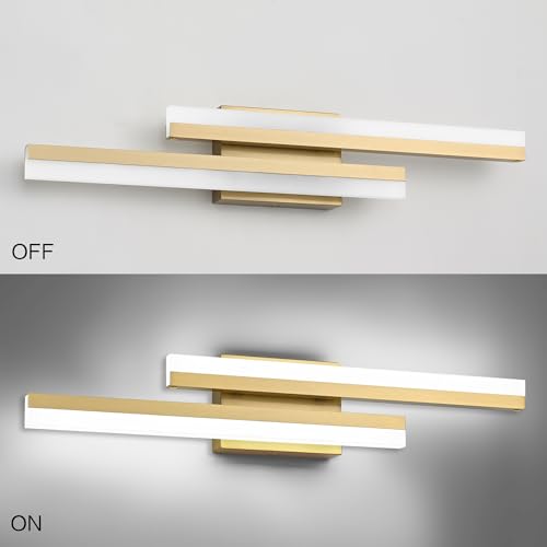 Image of PRESDE 24 Inch LED Vanity Light Brushed Gold Bathroom Light Fixtures Over Mirror Modern Bath Lighting Bar 5CCT