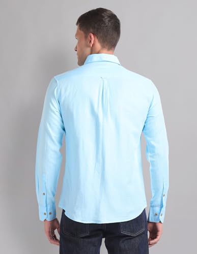 Image of AD by Arvind Cotton Linen Slim Fit Shirt