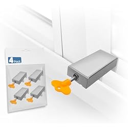 Pack de 4 Cierres de Seguridad Para Ventanas Correderas, Cierre Antirrobo Para Ventanas Correderas, Protección Infantil, Cierre de Seguridad Ajustable, Evita Aperturas No Deseadas,