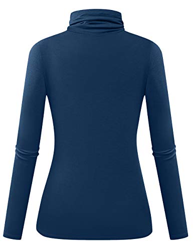 Image of Herou Womens Long Sleeve Turtleneck Slim Fitted Lightweight Casual Active Layer Tops Shirts