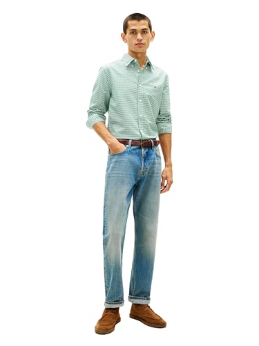 Image of Tommy Hilfiger Men's Long Sleeve Oxford Shirts in Regular Fit, Men's Button Down Shirts, Also Available in Big and Tall