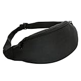 Machify Lightweight Fanny Pack, Black Waist Bag, Oxford Cloth Chest Pack, Adjustable Belt, Unisex for Travel, Hiking, Sports