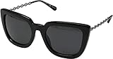 Coach L1064 HC8258U Sunglasses 500287-56 - Women's, Black Frame, Dark Gray Solid HC8258U-500287-56