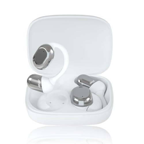 ZIHNIC Open-Ear earhooks All-Day Comfort 28H Battery with prolonged Wearing IPX5 Waterproof Compatible with Different Bluetooth Devices-White