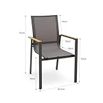 ALEOS Trinidad Gartengarnitur Aluminium Teak Anthrazit
