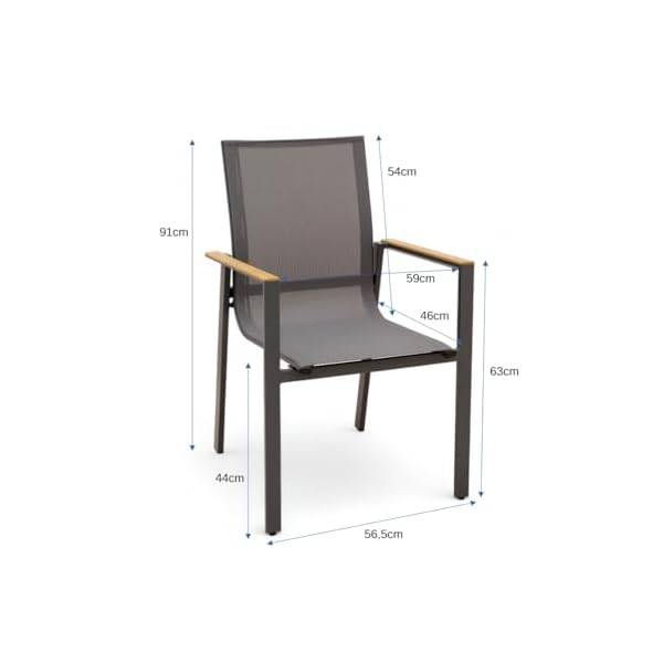 ALEOS Trinidad Gartengarnitur Aluminium Teak Anthrazit