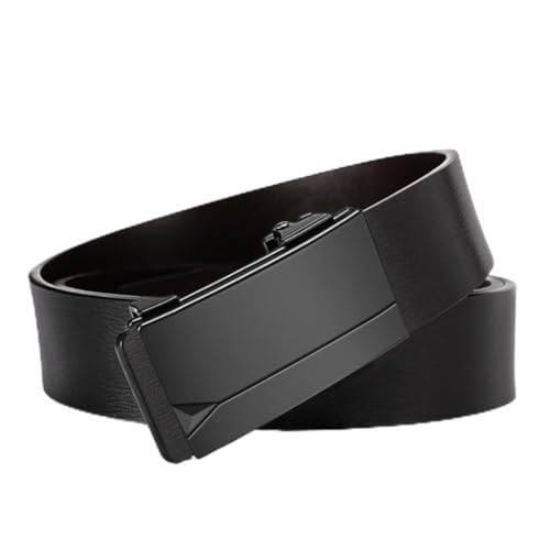 JSEIAJB Men's Belt Automatic Buckle Genuine Leather Belt, Men's Versatile Cowhide Pants Belt