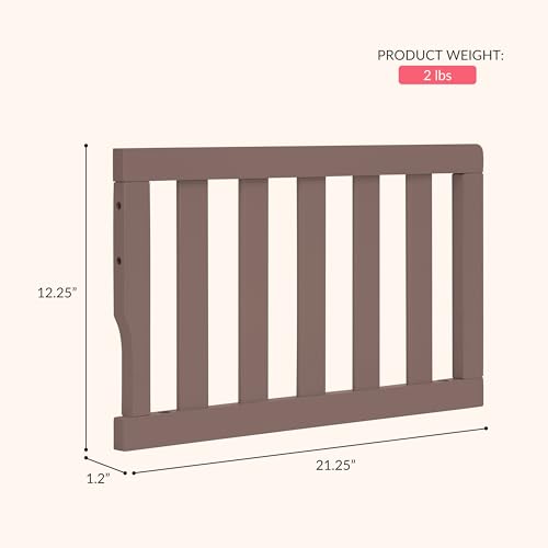 Image of Dream On Me Toddler Guard Rail for Convertible Crib, Solid Wood Bed Rail for Toddler Bed Conversion, Baltic Amber