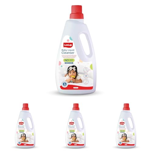 Image of LuvLap Baby Liquid Cleanser 1000ml, For cleaning feeding bottle, cutlery, toys, fruits & vegetables, Kills 99.9% Germs, pH Balanced Dermatologically tested formula, No harsh chemicals, Bio-degradable