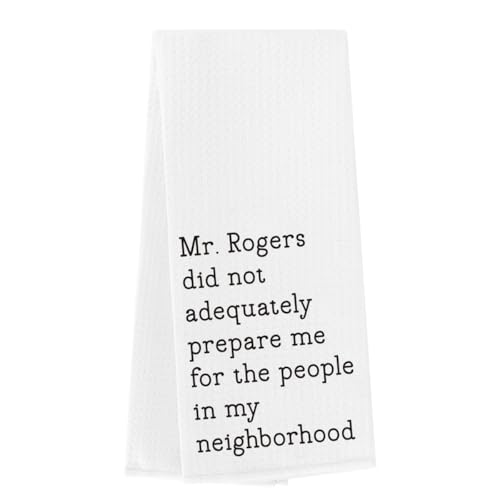 Funny Kitchen Towels Adult Humor Housewarming Gifts for Neighbor Friends Hostess Funny Kitchen Decor Waffle Weave Tea Towels Hand Towels Dish Towels for Kitchen Bathroom 14×23 Inches