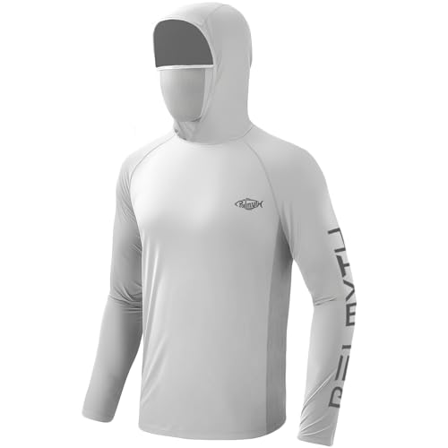 Palmyth Fishing Shirts for Men Long Sleeve Sun Protection Hoodie with UV UPF 50+ Neck Gaiter2