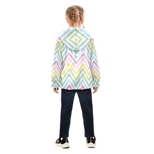 OTVEE Colorful Zig Zag Kids Hoodie Jacket Fall Spring Full Zip Warm Outwear Coat4