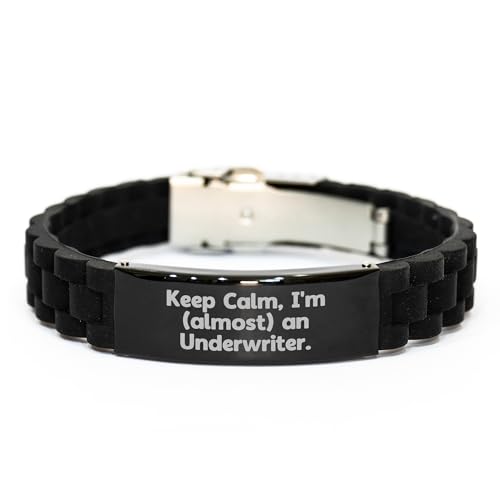 Underwriter Gifts, Keep Calm, I'm (almost) An Underwriter., Glide lock Clasp Adjustable Gift for Graduation, From Friends, Family, Coworkers, to the New Underwriter