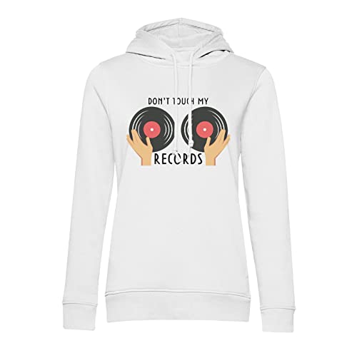 Sweat à capuche music DJ vintage vinyl de couleur noire et coupe droite pour homme et femme