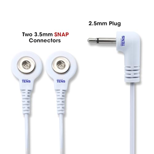 Image of Discount TENS Brand - Lead Wires 2.5mm Plug to Two 3.5mm Snaps, 2 Pack | Molded strain-relief sleeves, durable flexible insulated cable resists kinking and breakage, connects 2 electrodes per wire