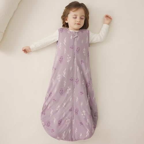 Image of Duomiaomiao 2 Pack Baby Sleep Sack 95% Rayon Made from Bamboo, 5% Spandex, 2.5 TOG Baby Wearable Blanket 0-6 Months, Premium Soft Winter Toddler Sleep Sack, 2-Way Zipper Sleeping Bag for Unisex Babies