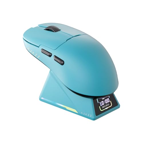 Ratón gaming inalámbrico AJAZZ AJ159 Apex azul con base de carga magnética RGB