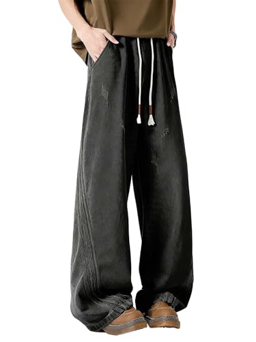 Baggy Jeans for Men Y2K Low Rise Straight Leg Striped Casual Carpenter Pants Hip Hop Harajuku Fashion Streetwear