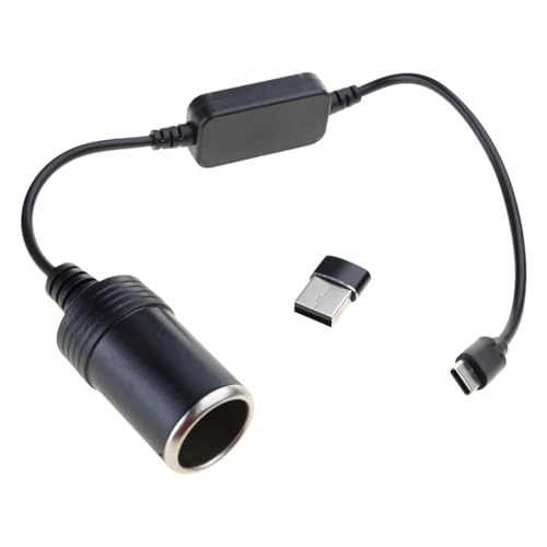 Accesorio de coche 5V3A USB C entrada a salida 12V1A hembra cable adaptador para registro de conducción tipo C a cable adaptador de cigarrillos de coche