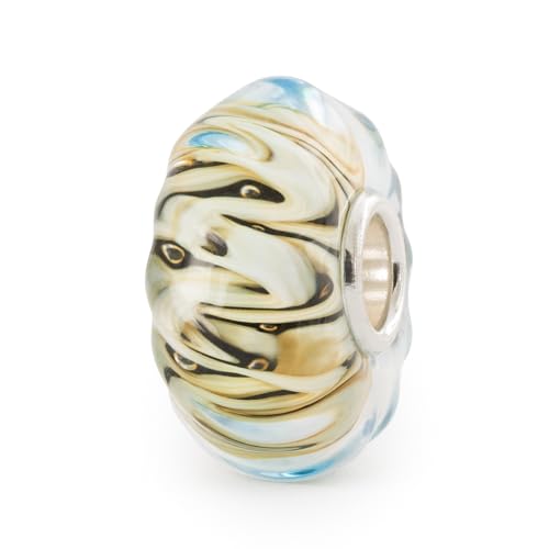 Trollbeads Cuenta de laguna tranquila abalorio de vidrio azul turquesa para joyas modulares