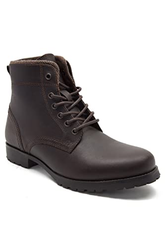 Bates Bottes de motard en cuir homme 6 oeillets noir style vintage rock