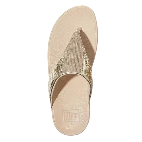 FitFlop Women's Lulu Sequin Toe-Post Sandals Wedge3