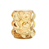 Boho Teelichtglas Beige Bubble Design Minimalistische Deko Wohnzimmer Kerzenglas für Tischdeko, Hochzeit & Geschenk 8cmx10cm Windlicht Scandi-Stil