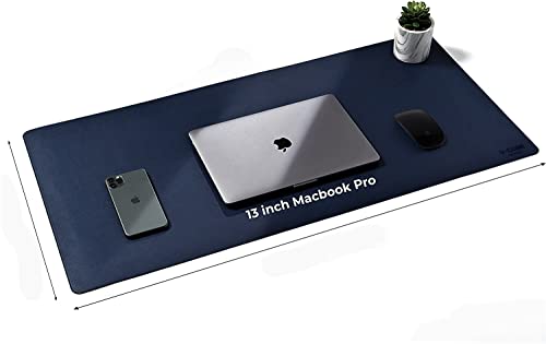 V-CUBE Designs Premium Vegan Leather Desk Mat 90X45cm 2.4mm Thick&Padded|Laptop Mat/Extended Mouse Pad/Stitched, Reversible, Sturdy Deskspread with... - Image 2