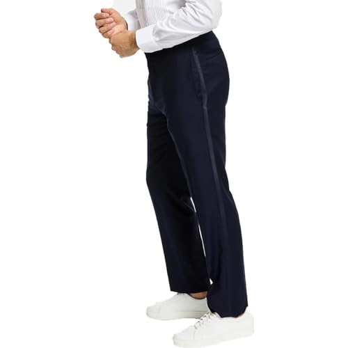Tallia Alfani Mens Slim Fit Navy Blue Tuxedo Pants 30 x 32
