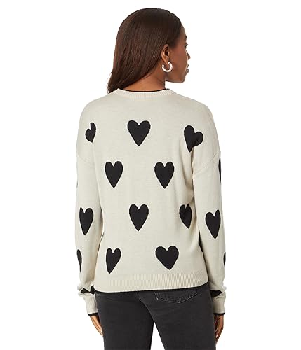 Splendid Lottie Heart Sweater Black Hearts XS (Women's 0-2)2