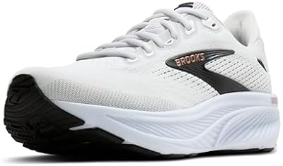Brooks Women's Ghost 18 Neutral Running and Walking Shoe - White/Black/Rose Gold